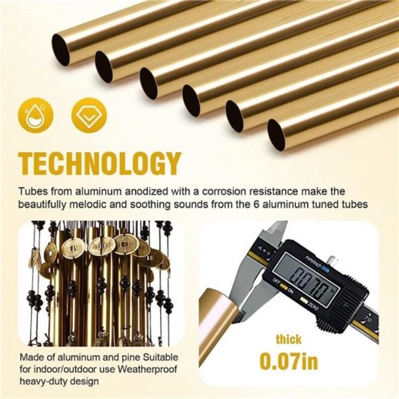 WindChimes for Outside,30"Memorial WindChime with 24Copper Tubes & 16Copper Bell - Picture 4 of 7